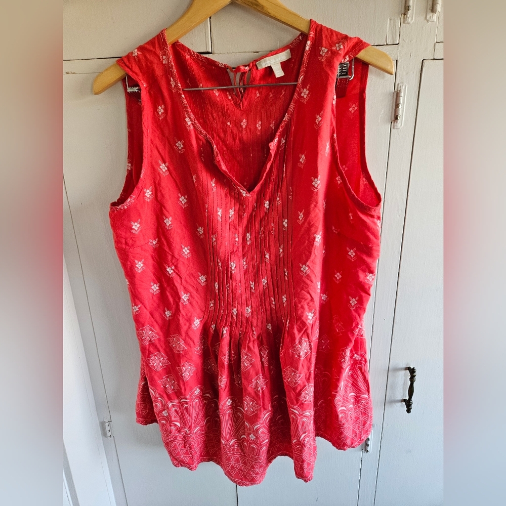 Woman Within Red sleeveless blouse Size 18/20 L